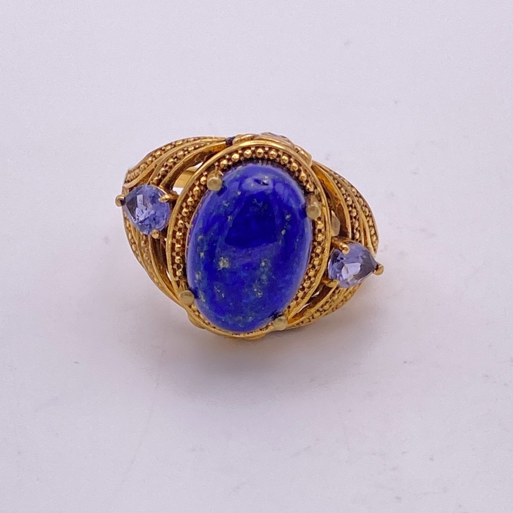 Lapis Lazuli and Iolite Ring; GbD; Size 8.75